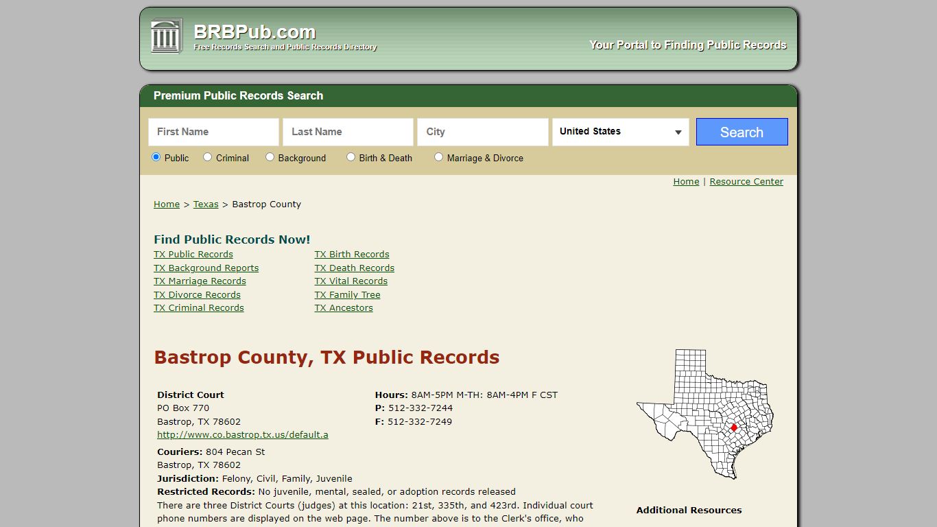 Bastrop County Public Records | Search Texas Government ...